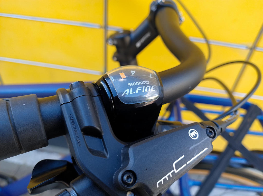 Schindelhauer Ludwig VIII gebraucht Citybike blau Schalthebel
