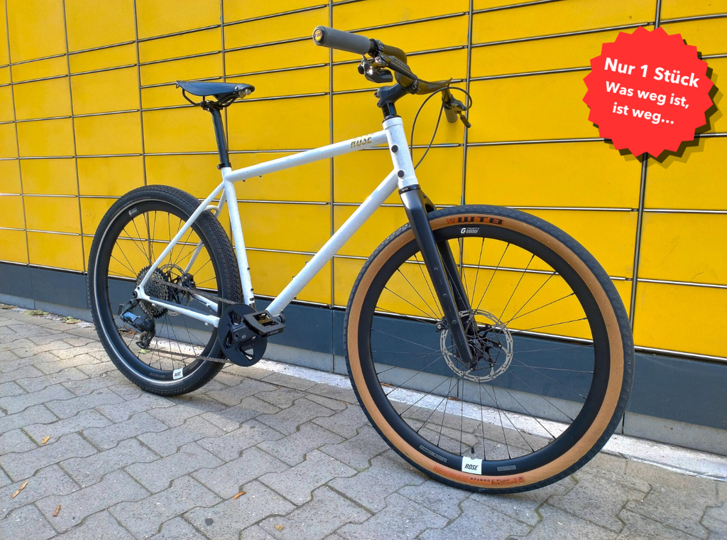 Rose Hobo Rival eTap AXS XPLR Gravelbike Weiß Seite